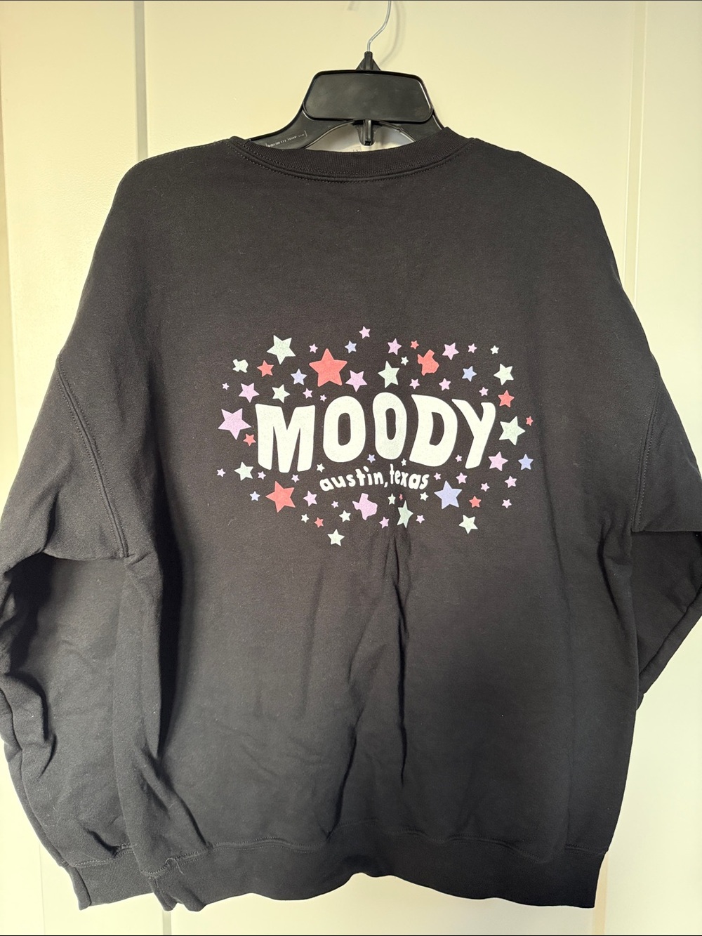 OLIVIA RODRIGO - MOODY Austin, Texas Black Crew Neck Sweatshirt Size L - NEW